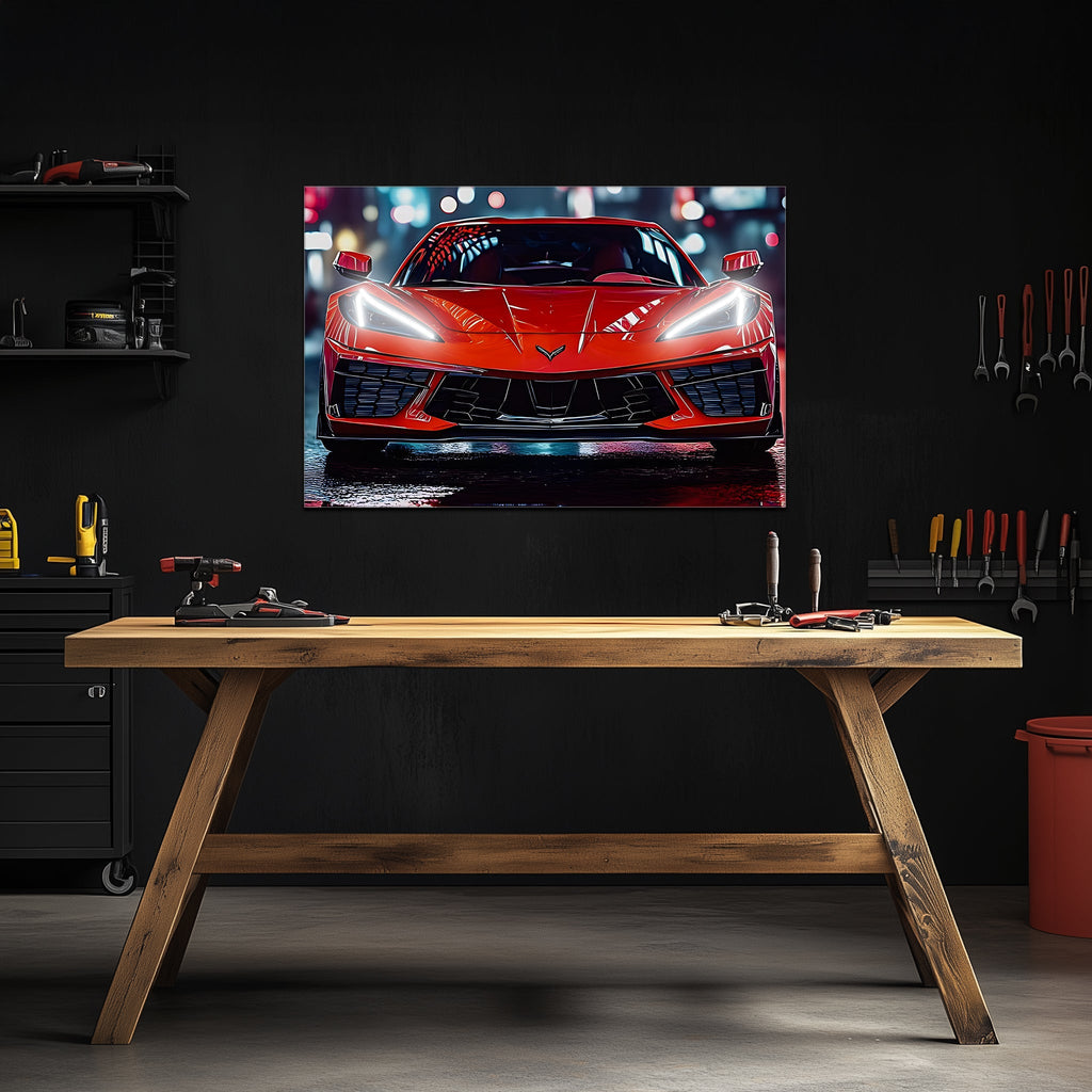Neon LED Car Acrylic Art Wall Sign - UV Printed Garage Decor