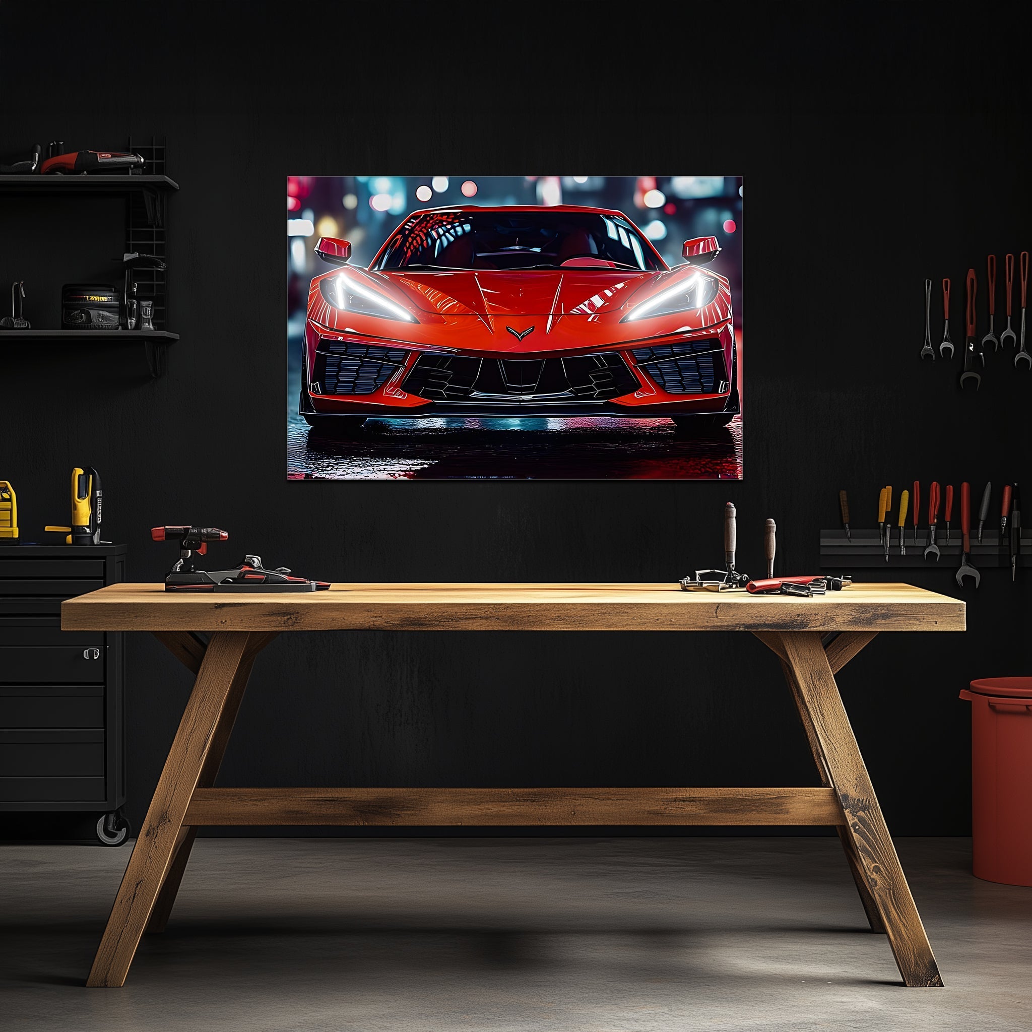Neon LED Car Acrylic Art Wall Sign - UV Printed Garage Decor