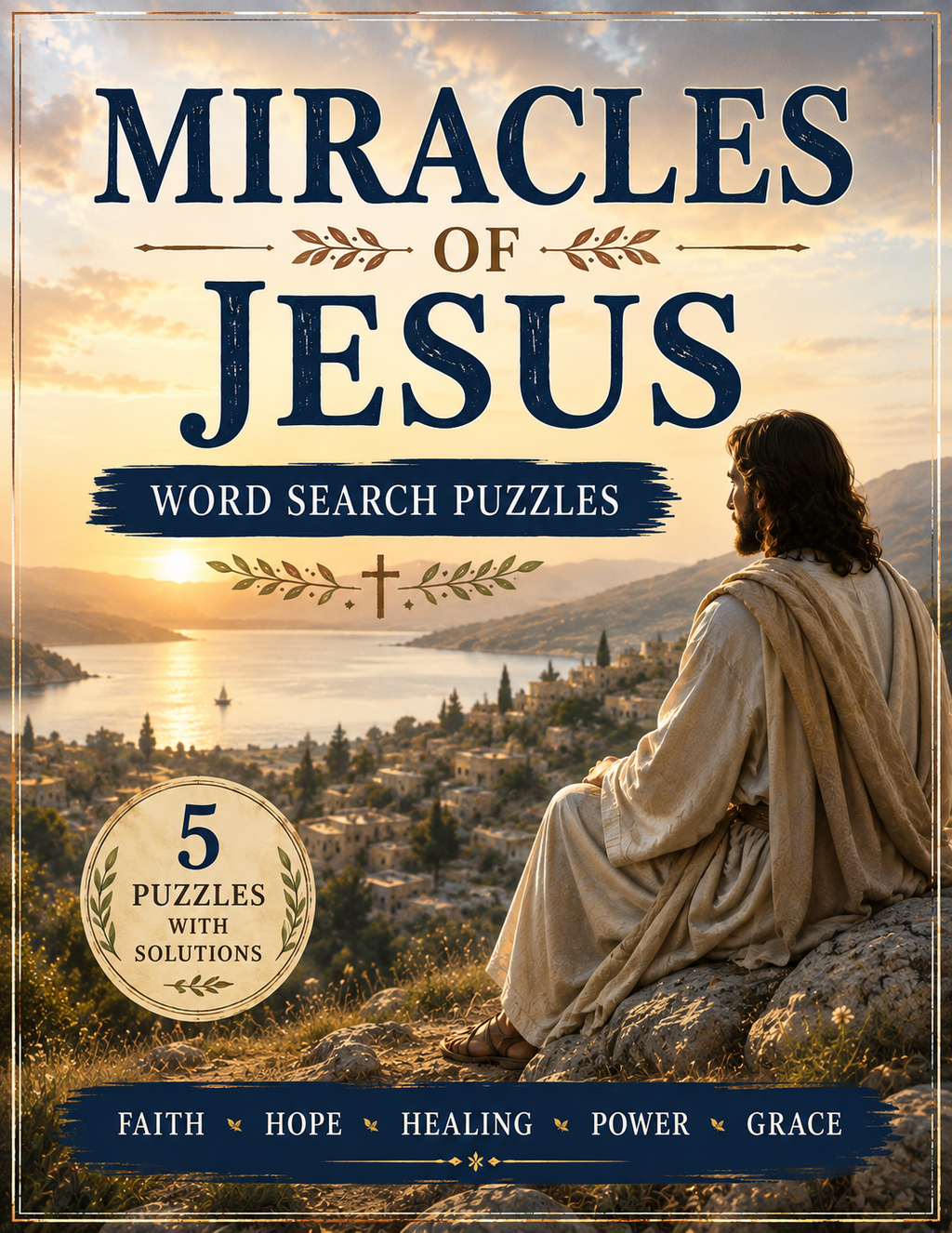 Miracles of Jesus — Printable Large Print Word Search | Instant Download PDF