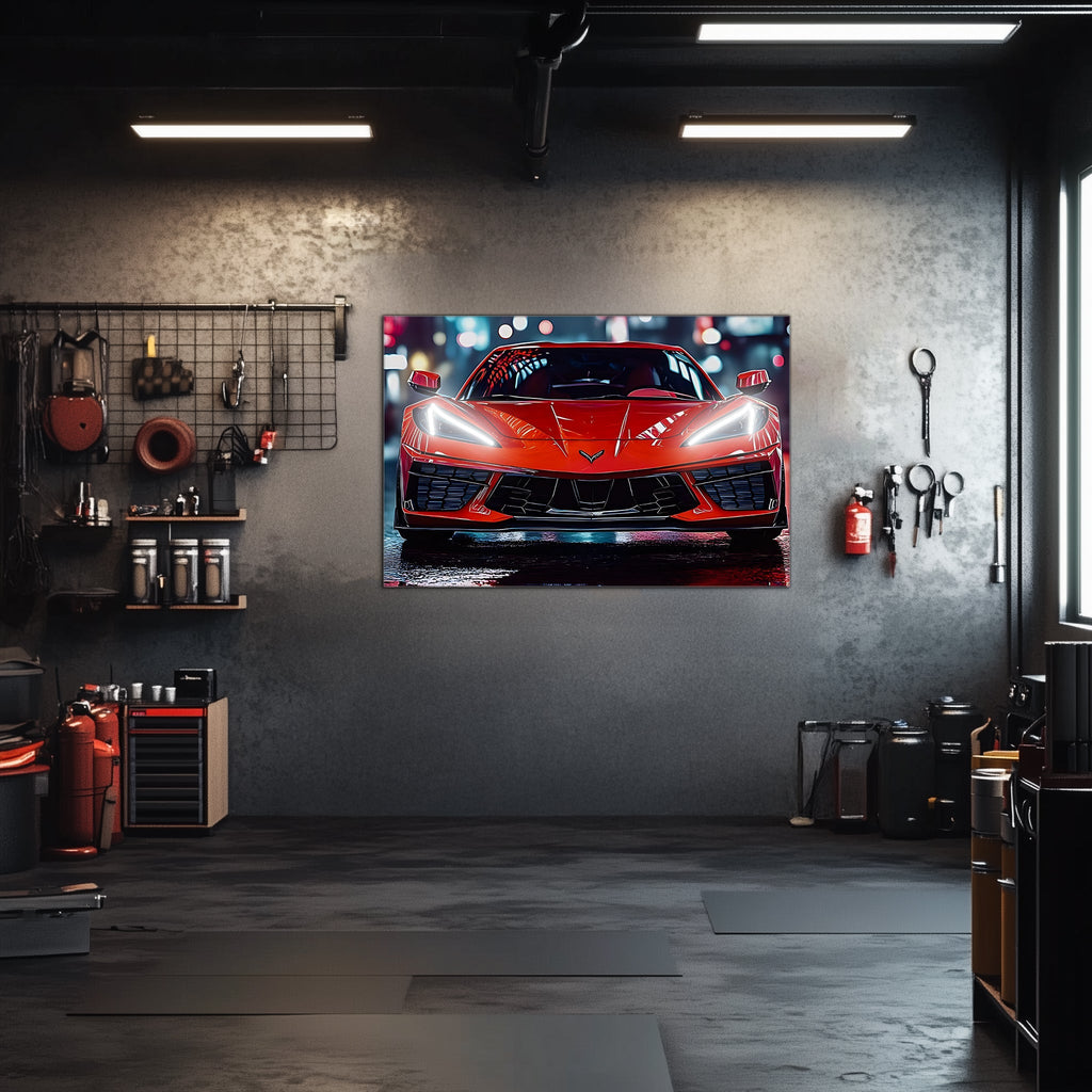 Neon LED Car Acrylic Art Wall Sign - UV Printed Garage Decor