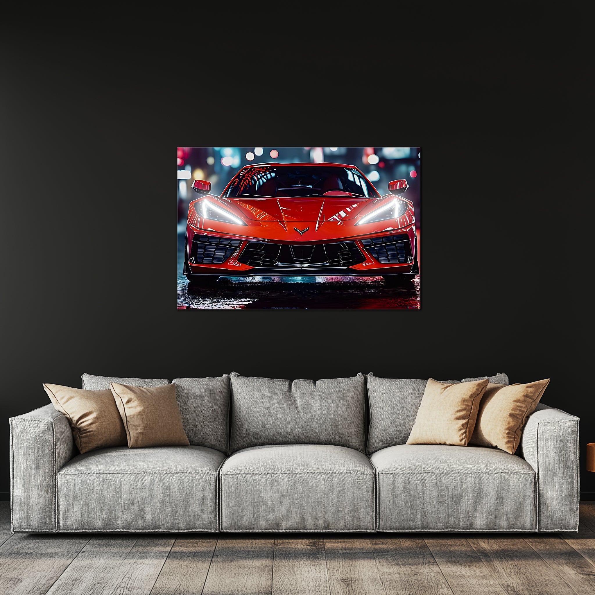 Neon LED Car Acrylic Art Wall Sign - UV Printed Garage Decor