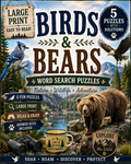 Birds & Bears — Printable Large Print Word Search | Instant Download PDF