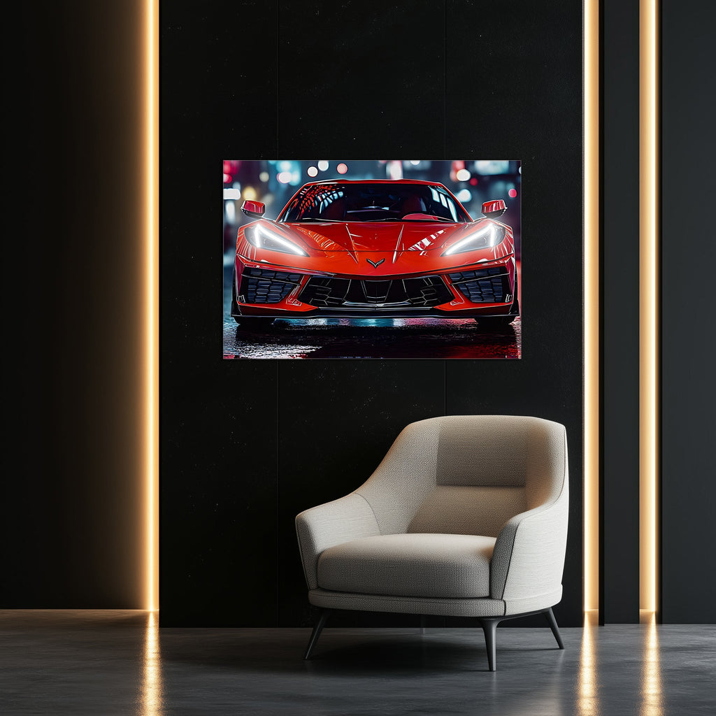 Neon LED Car Acrylic Art Wall Sign - UV Printed Garage Decor