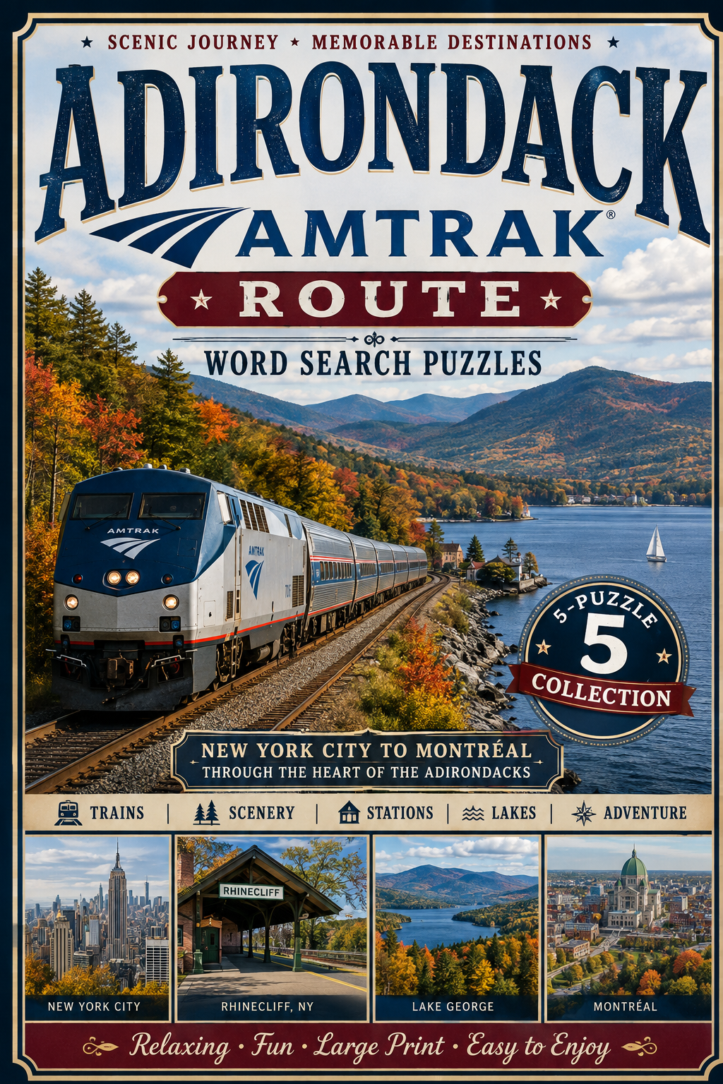 Adirondack Amtrak Route Word Search Puzzles