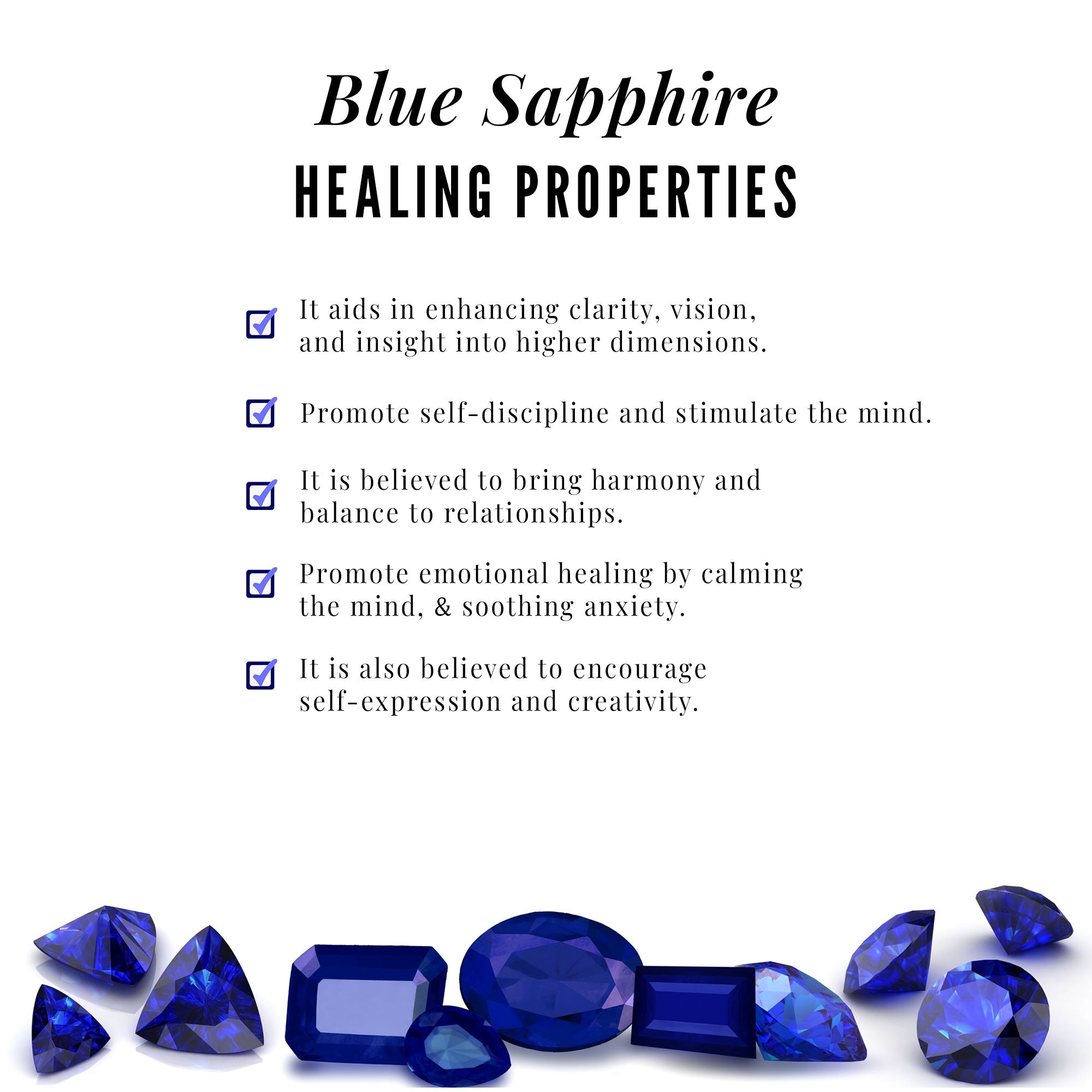 Real Blue Sapphire Full Eternity Ring for Women