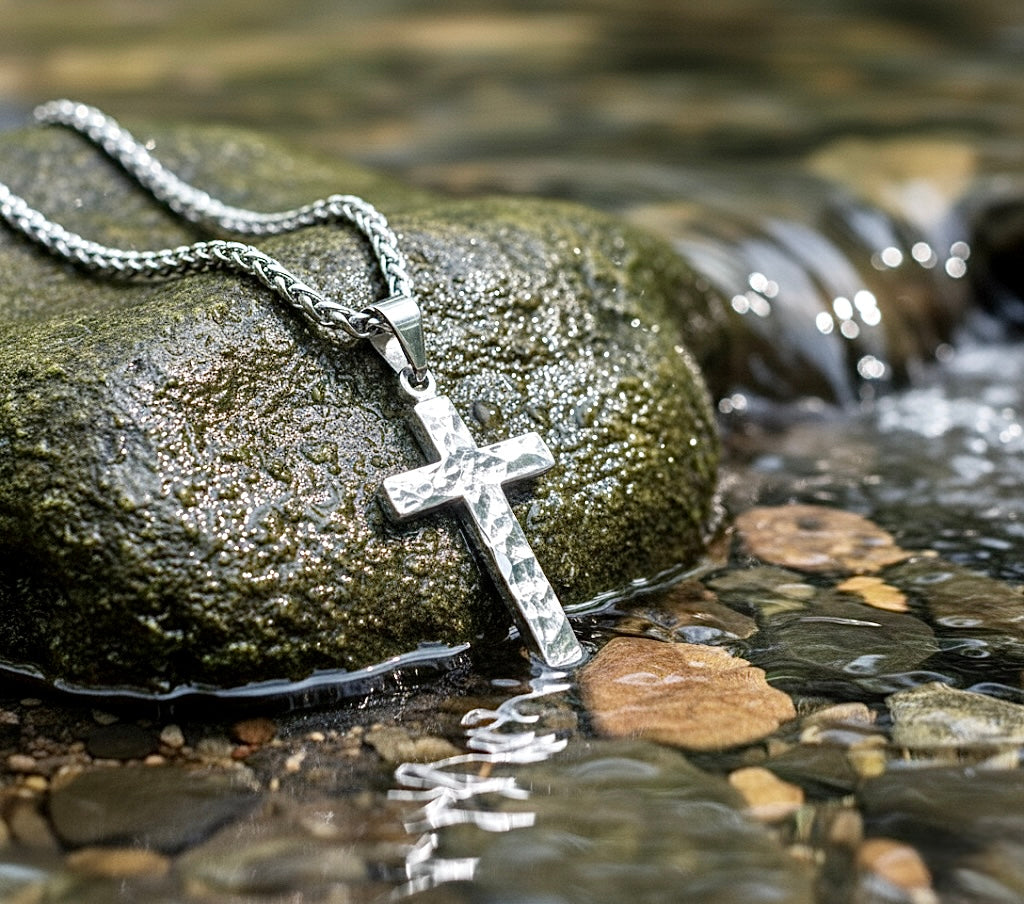 Handmade Silver Cross Necklace – Christian Jewelry for Men & Women