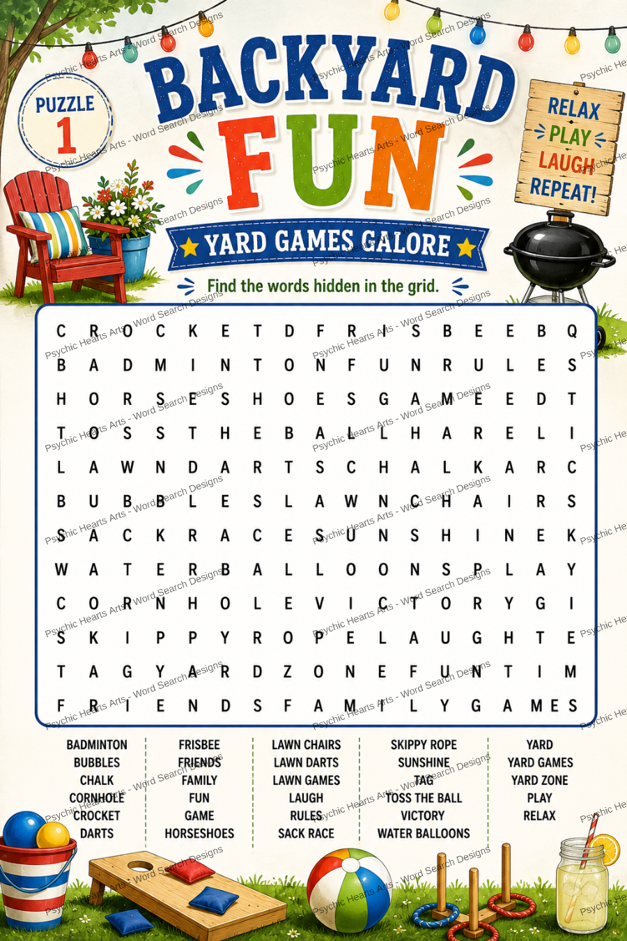 Backyard Fun Word Search Puzzles