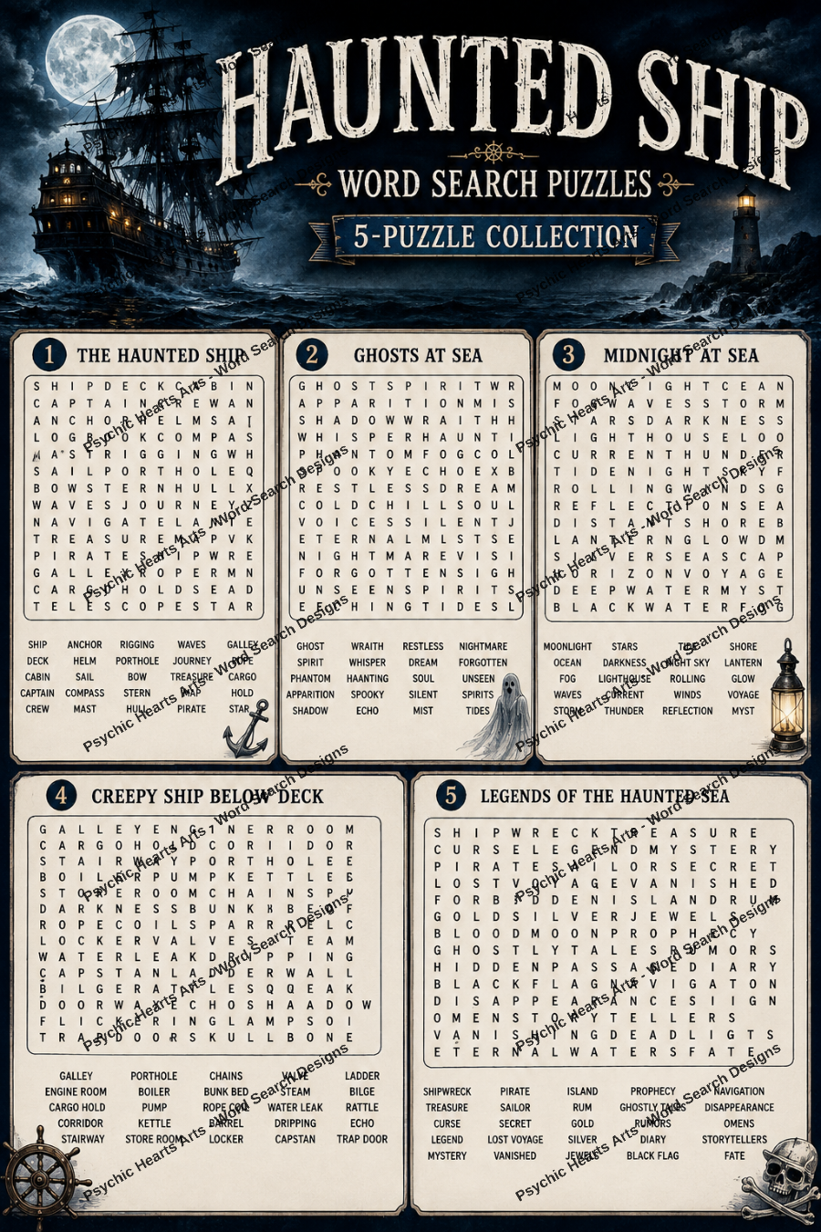 Haunted Ship Word Search Puzzles