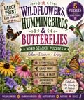 Wildflowers, Hummingbirds & Butterflies — Printable Large Print Word Search | Instant Download PDF