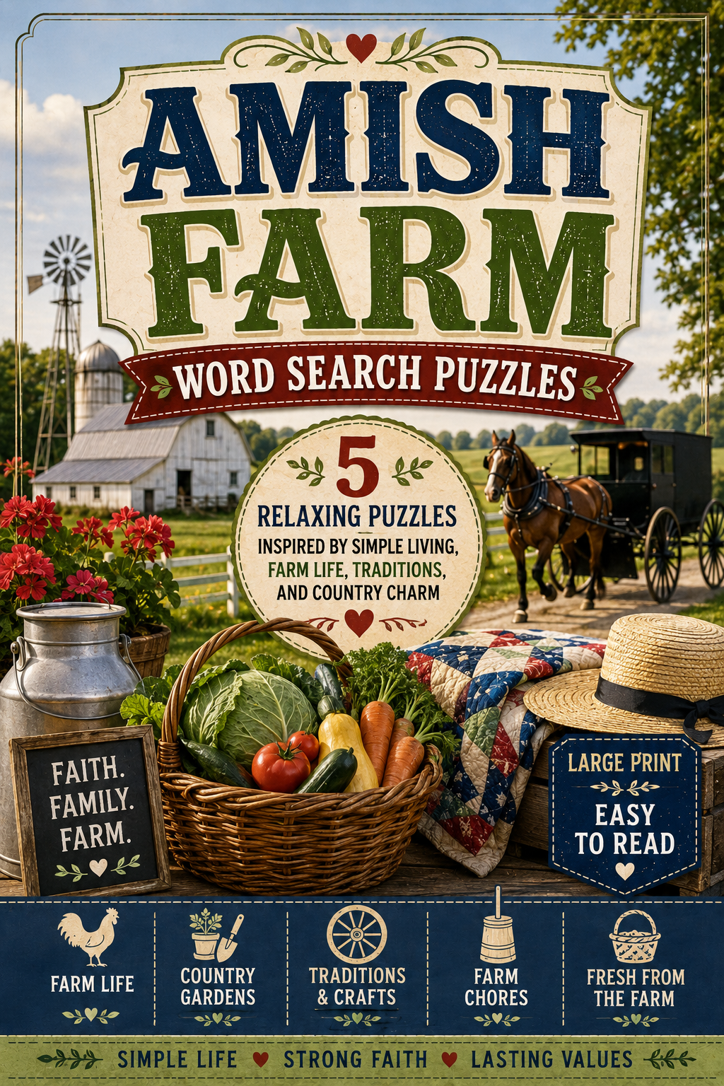 Amish Farm Word Search Puzzles