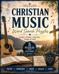 Christian Music — Printable Large Print Word Search | Instant Download PDF